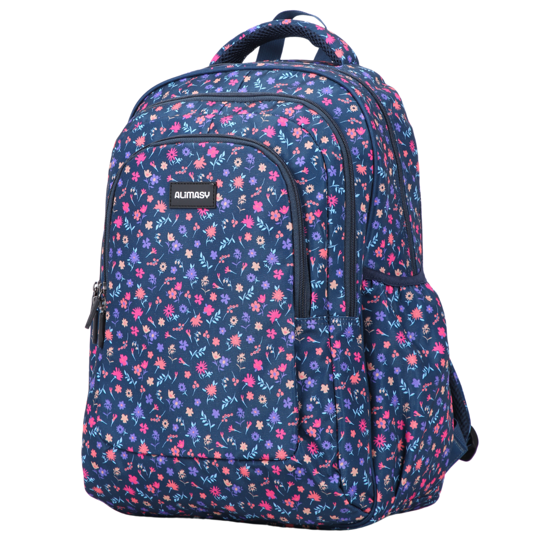 Ditsy Flowers Navy Large School Backpack